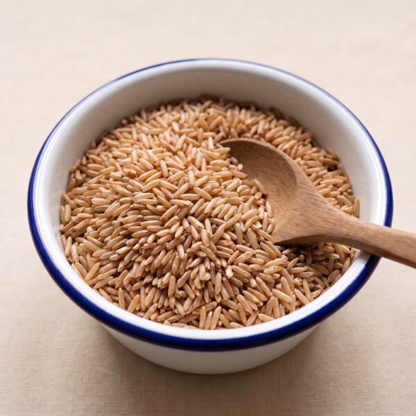 Brown rice as it arrives